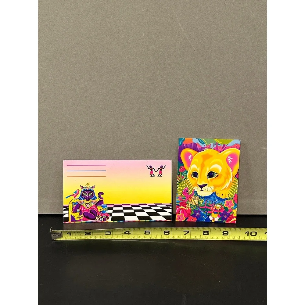 Vintage Lisa Frank Stationery Set Egyptian Cat Envelope and Lion Note Card 90s